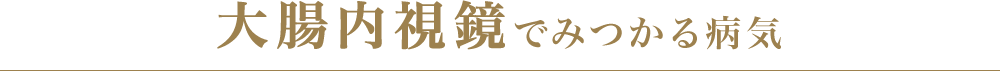 大腸内視鏡でみつかる病気