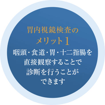 咽頭・食道・胃・十二指腸を直接観察することで正確な診断を行うことができます